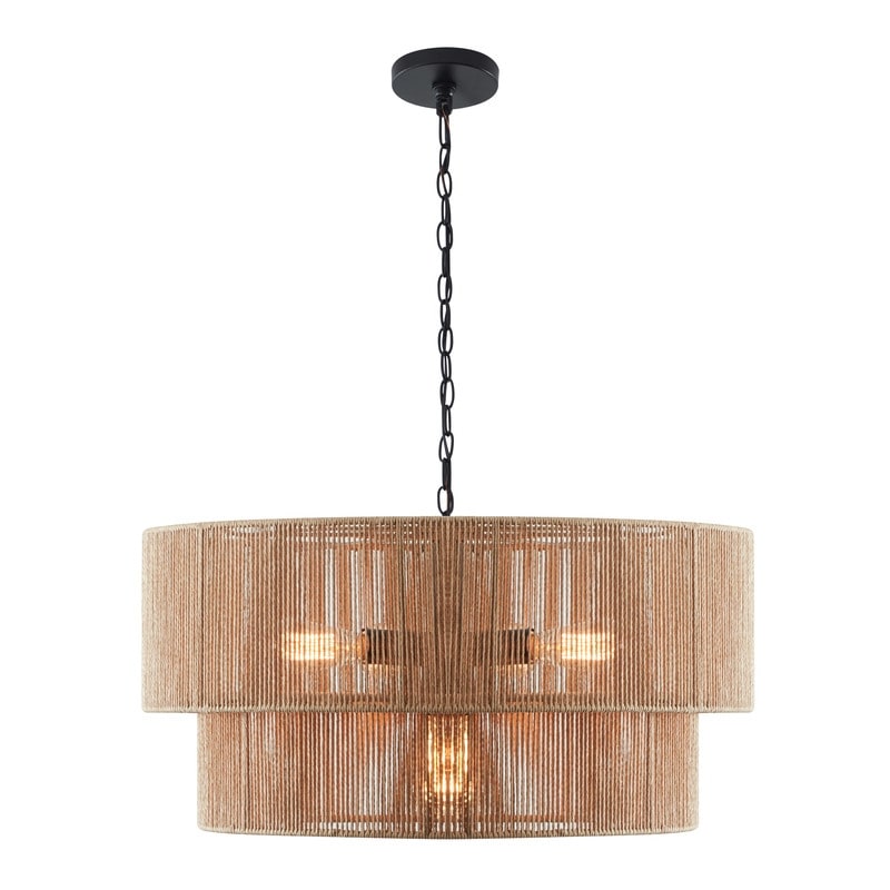 KAWOTI Width 26 5-Light 4-Tiered Bohemian Pendant Light