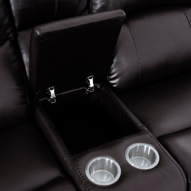 Leather Manual Recliner Sofa Collection for Living Room Leather Reclining Furniture for Home Office Living Room