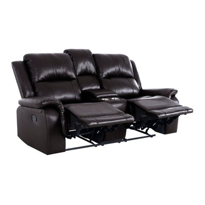Leather Manual Recliner Sofa Collection for Living Room Leather Reclining Furniture for Home Office Living Room