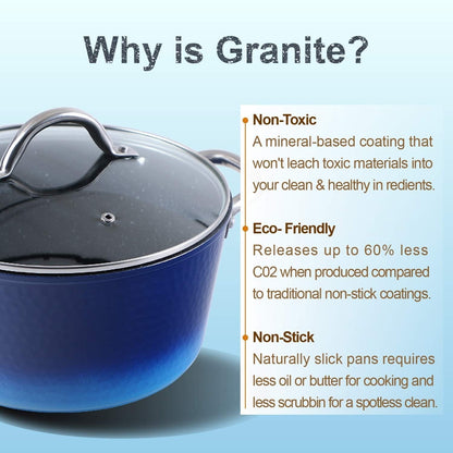 Kitchen Academy 15-piece Nonstick Granite-coated Cookware Set