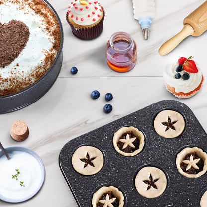 Kitchen Granite Cookware Set, Cooking Pans Set Non-Stick Pots 12/15/30-piece Set