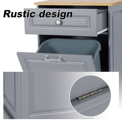 Kitchen Tilt Out Trash Cabinet Can Bin Storage Wooden Counter-top Waste Baskets with Drawer