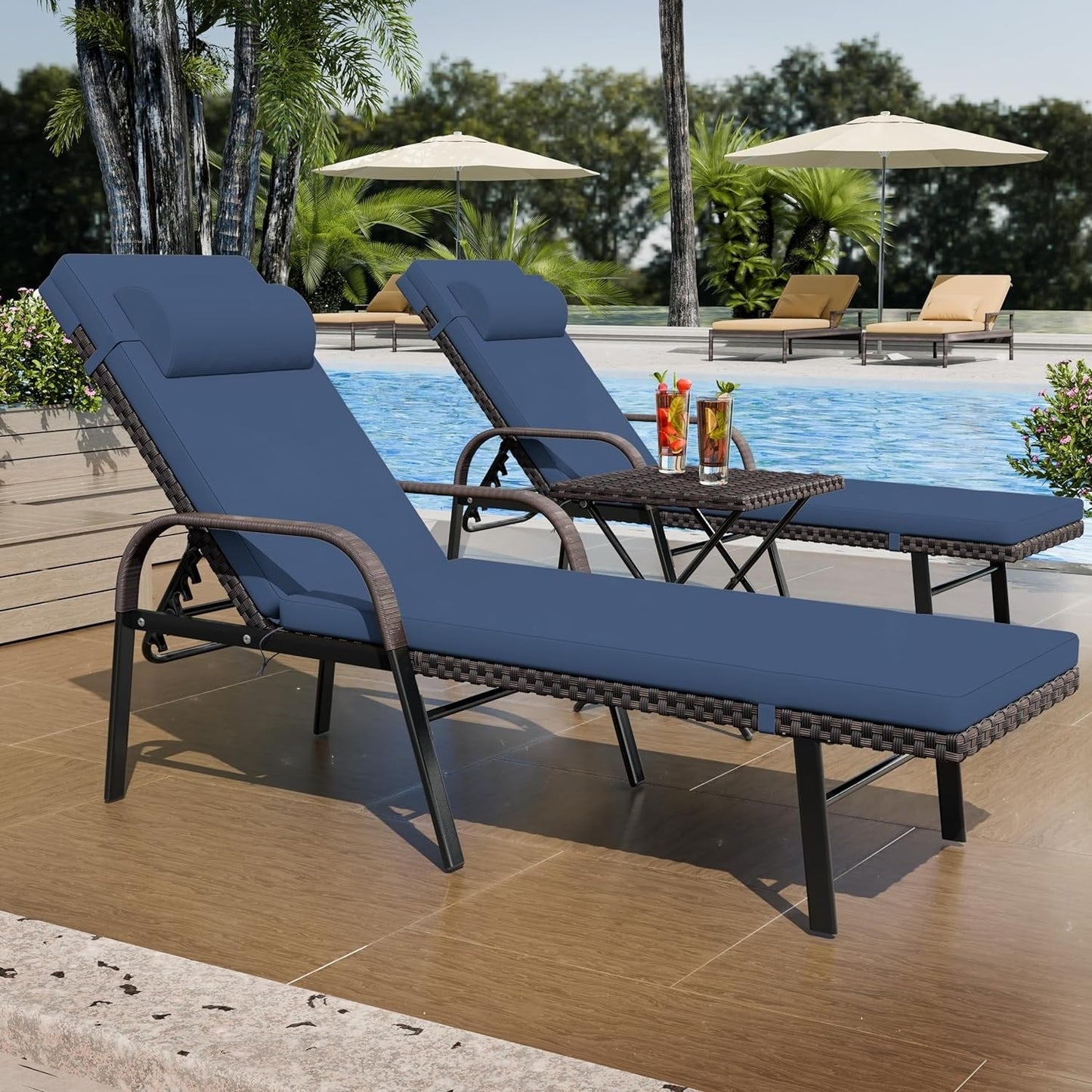 Kullavik 3-PiecesOutdoor Chaise Lounge Set