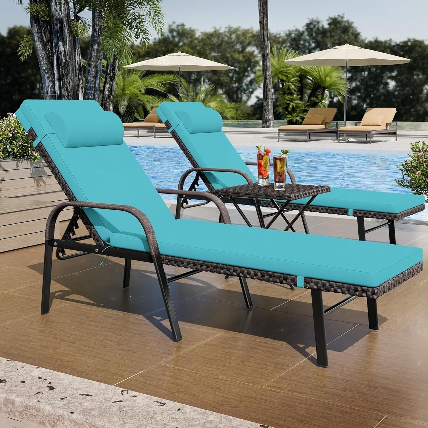 Kullavik 3-PiecesOutdoor Chaise Lounge Set
