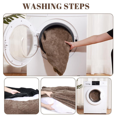 Large Dog Bed Washable Human Size Bed with Removable Cover