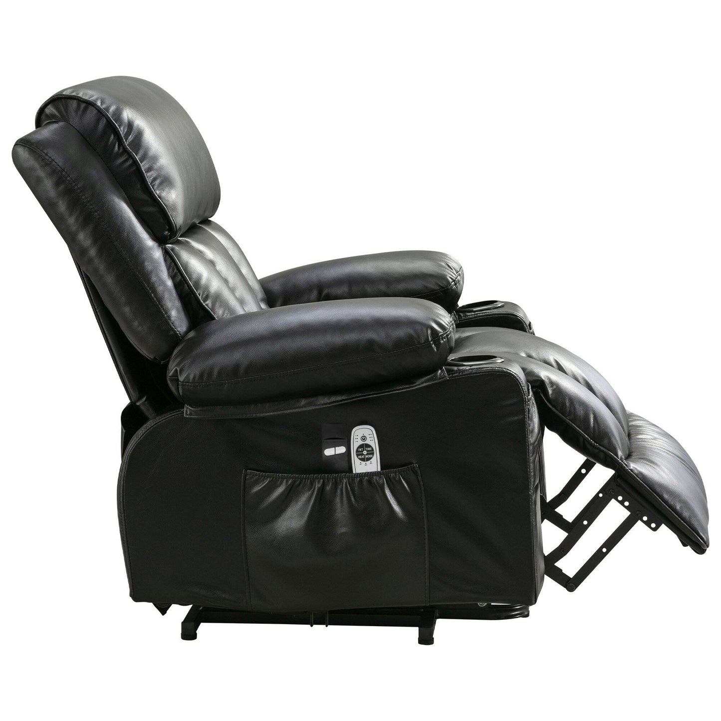 Large Power Lift Recliner Chair with Heat and 8-Point Massage - Remote Control, USB Port
