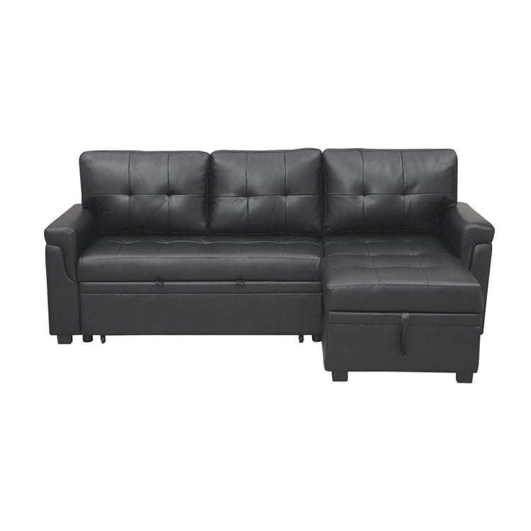 Convertible Reversible Sectional Sofa with Pull-Out Sleeper Bed, Hidden Storage Chaise, and Durable Legs