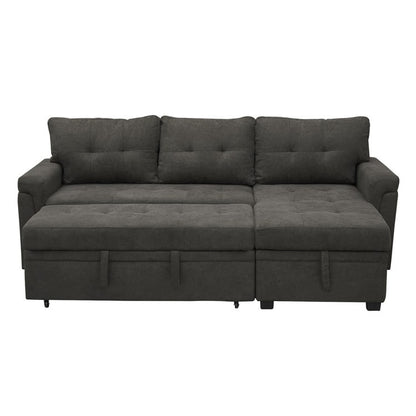 Convertible Reversible Sectional Sofa with Pull-Out Sleeper Bed, Hidden Storage Chaise, and Durable Legs