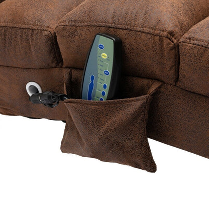 Linen Massage recliner Interior with remote control, ergonomic electric massage recliner, 5 modes