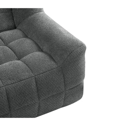 Liyasi 2 Seater Full Compression Sofa Beige Lychee Velvet No Assembly Required