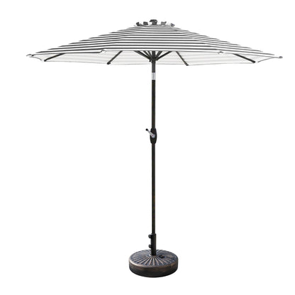 Lopes 9-foot Patio Umbrella with Bronze Finish Base Weight Stand Included