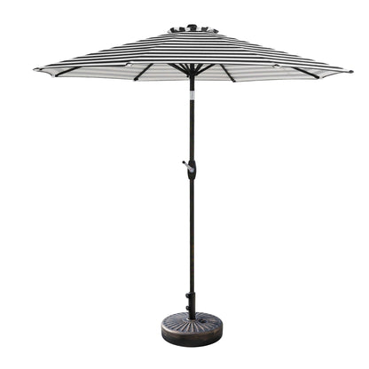 Lopes 9-foot Patio Umbrella with Bronze Finish Base Weight Stand Included