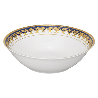 Lorren Home Trends Gold and Blue Accent 57-piece Porcelain Dinnerware Set