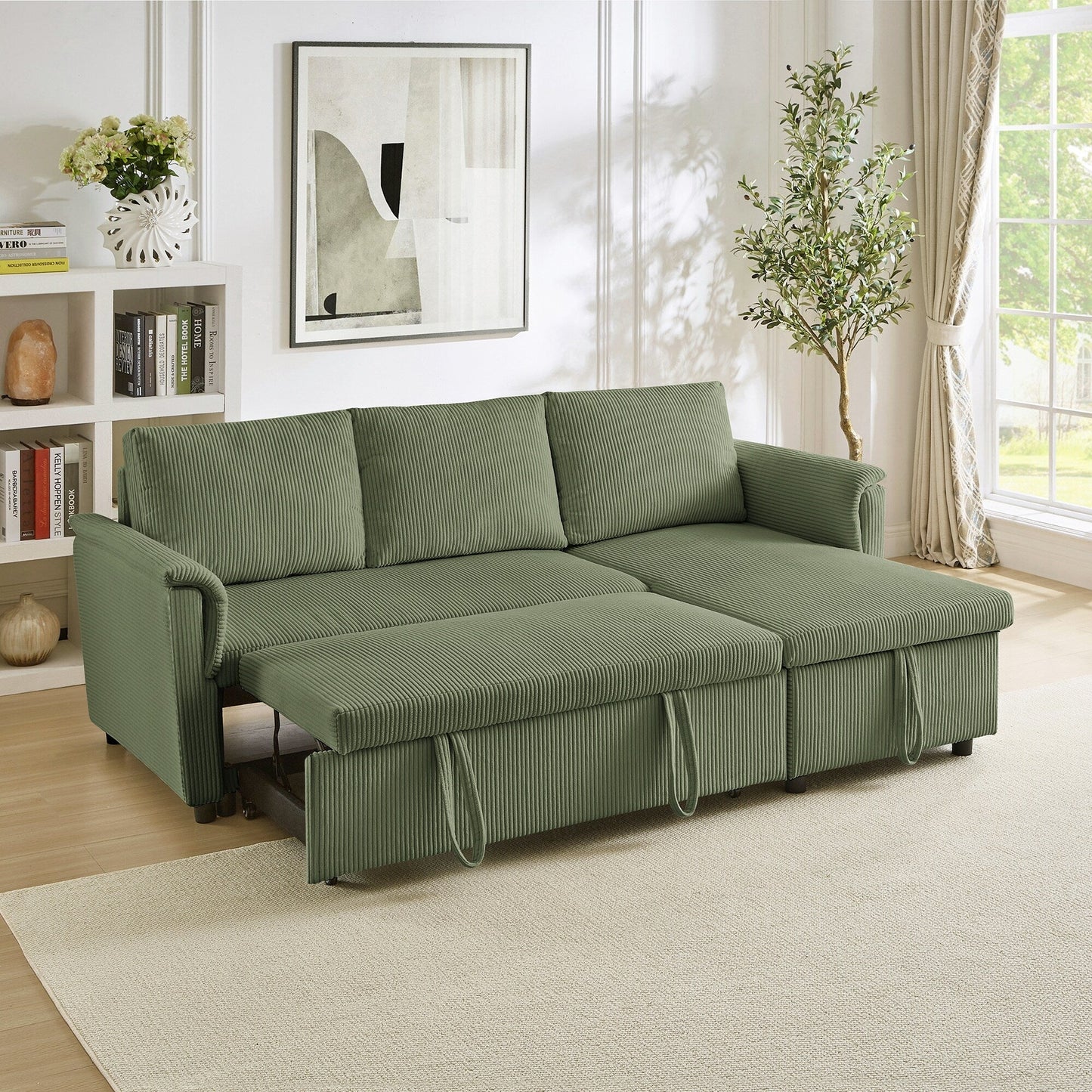Loveseat Sofa with Chaise Lounge L-Shaped Modular Convertible Sofa with Storage Chaise