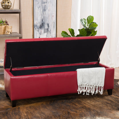 Lucinda Faux Leather Storage Bench by Christopher Knight Home - 51.25 L x 17.50 W x 16.25 H