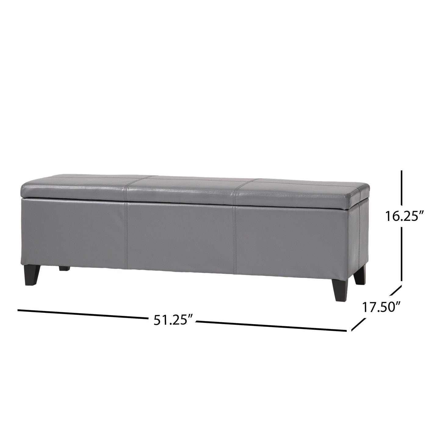 Lucinda Faux Leather Storage Bench by Christopher Knight Home - 51.25 L x 17.50 W x 16.25 H