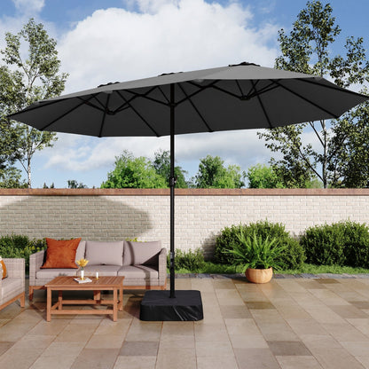 MAISON ARTS 15ft Double-Sided Patio Extra Large Twin Umbrella with Base Included