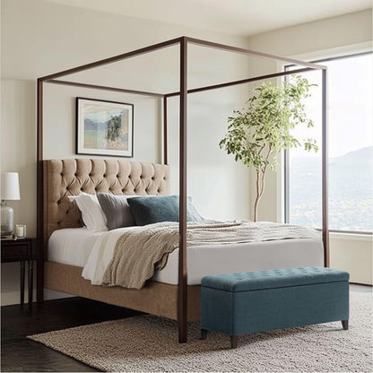 Madison Park Sasha Tufted Top Upholstered Storage Bench