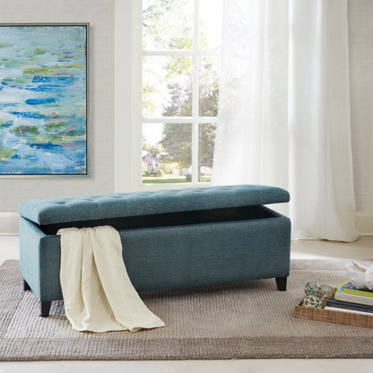 Madison Park Sasha Tufted Top Upholstered Storage Bench