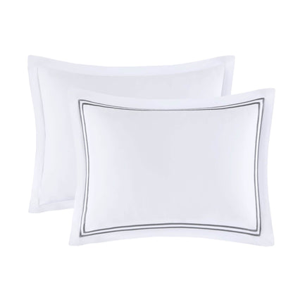 Madison Park Signature 500 Thread Count Luxury Collection 100% Cotton Sateen Embroidered Duvet Cover Set