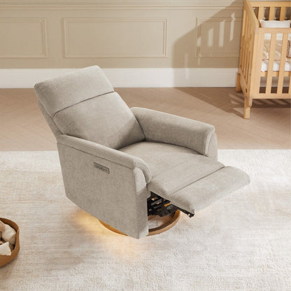 Maire Power Swivel Nursery Recliner Chair with Nightlight