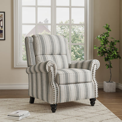 Manual Pushback Recliner Chairs with Nailhead Trim