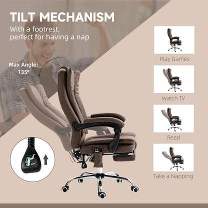 Microfiber Massage Office Chair High Back Ergonomic Recliner Chair with Heat, Footrest and Remote Control