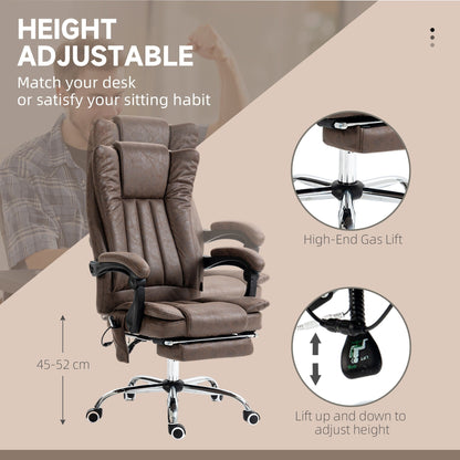 Microfiber Massage Office Chair High Back Ergonomic Recliner Chair with Heat, Footrest and Remote Control