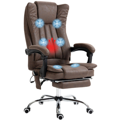 Microfiber Massage Office Chair High Back Ergonomic Recliner Chair with Heat, Footrest and Remote Control