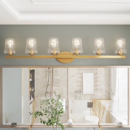 Mid-century Modern 6-light LED Dimmable Bathroom Vanity Light with Art Glass - 51 inches