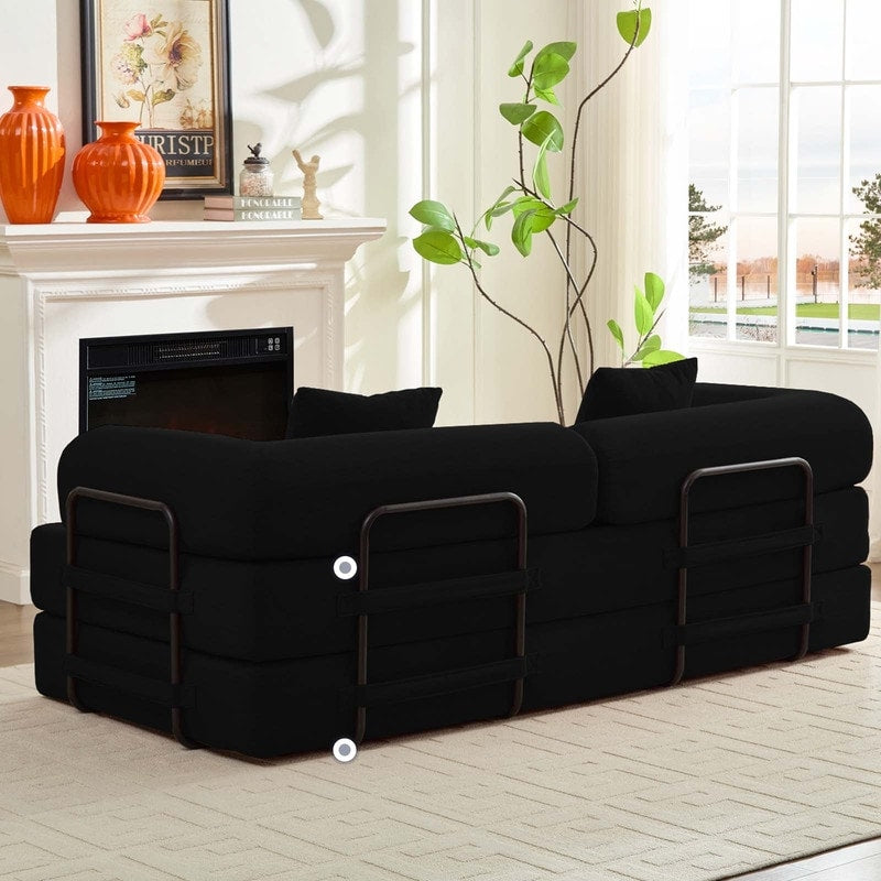 Mixoy Convertible Pull Out Sleeper Sofa Bed with Movable armrest,Folding Mattress Couch,Removable Washable Floor Sofa Bed