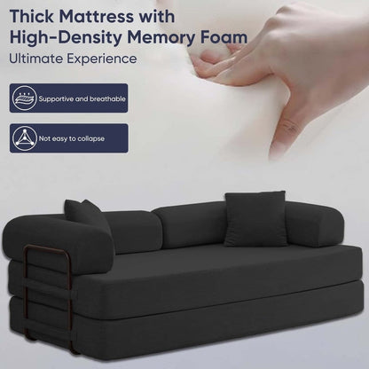 Mixoy Convertible Pull Out Sleeper Sofa Bed with Movable armrest,Folding Mattress Couch,Removable Washable Floor Sofa Bed