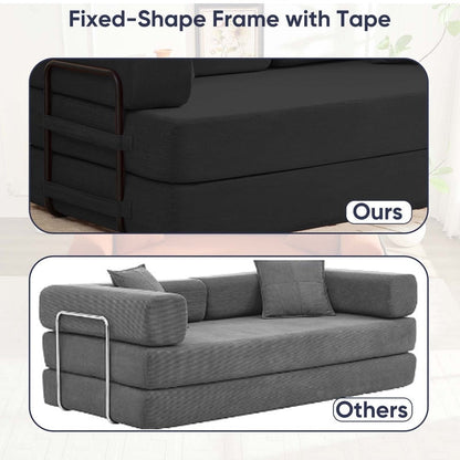 Mixoy Convertible Pull Out Sleeper Sofa Bed with Movable armrest,Folding Mattress Couch,Removable Washable Floor Sofa Bed