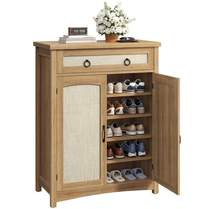 Moasis 5-tier 20 Pair Shoe Storage Cabinet with Double Doors for Entryway