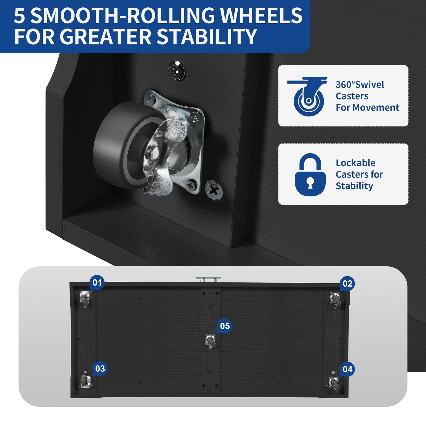 Moasis 53-inch Rolling Kitchen Island Storage Cabinet Portable Mobile Kitchen Cart