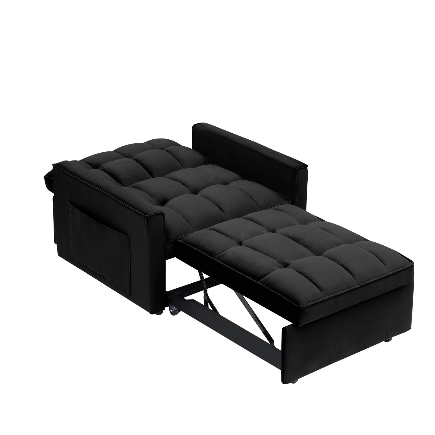 Modern 70.86 3 in 1 Single Convertible Sofa Bed with Adjustable Back and Moving Wheel for Living Room