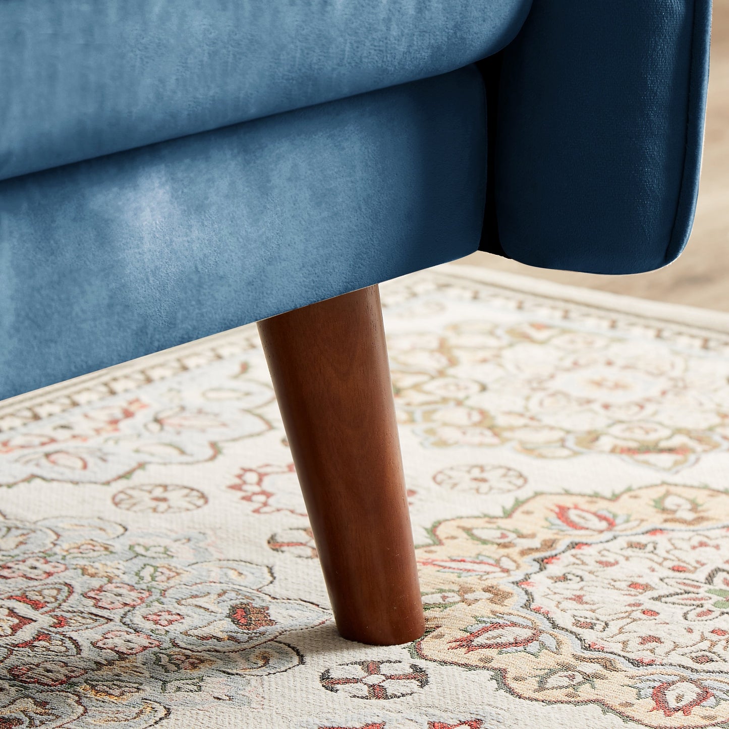 Modern Futon Sofa Bed, Convertible Sleeper Sofa with Tapered Wood Legs, 78.35 W, Small Split Back Sofa for Living Room