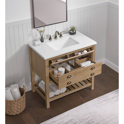 Monterey 37 Farmhouse Single Bathroom Vanity with Top