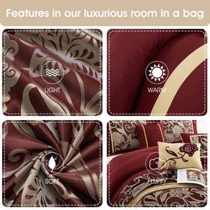 Nanshing Brie 9 Piece Floral Jacquard Comforter Set