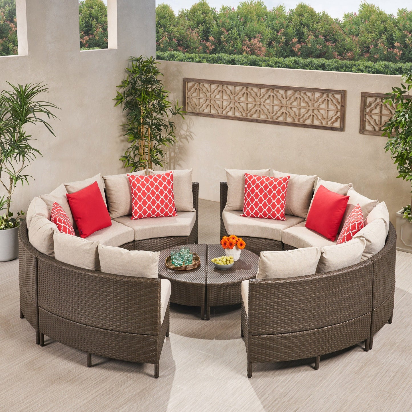 Newton All-Weather Wicker Sectional Sofa Set by Christopher Knight Home