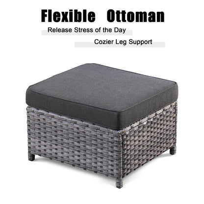 OVIOS 5-piece Patio Furniture Wicker Outdoor High-back Seating Set