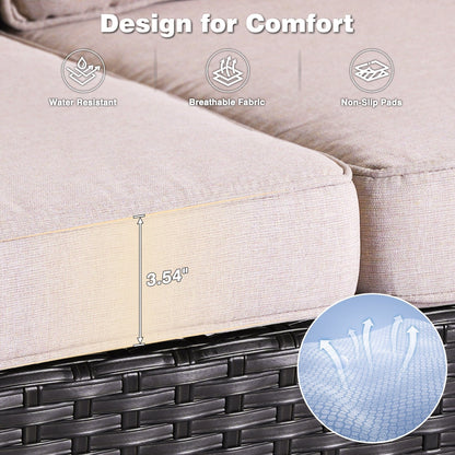 OVIOS 5-piece Patio Wicker High Back Conversation Set