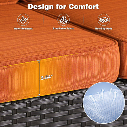 OVIOS 8-piece Patio Wicker Furniture Swivel Chair Set