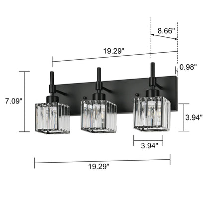 Ora Modern Dimmable Crystal Bathroom Light Fixtures Over Mirror Glam Vanity Lights
