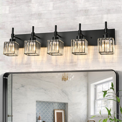 Ora Modern Dimmable Crystal Bathroom Light Fixtures Over Mirror Glam Vanity Lights