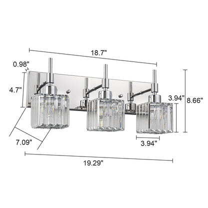 Ora Modern Dimmable Crystal Bathroom Light Fixtures Over Mirror Glam Vanity Lights