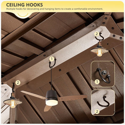 Outdoor Hardtop Gazebo with Galvanized Steel Double Roof & Aluminum Frame, Outdoor pergola with Premium Curtains and Nettings