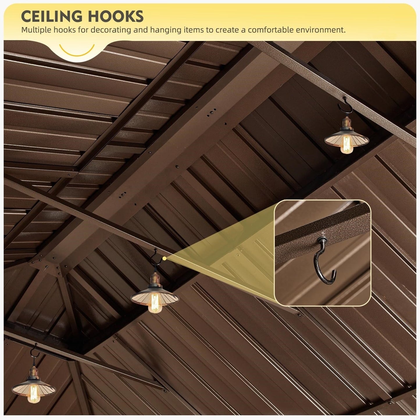 Outdoor Hardtop Gazebo with Galvanized Steel Double Roof & Aluminum Frame, Outdoor pergola with Premium Curtains and Nettings