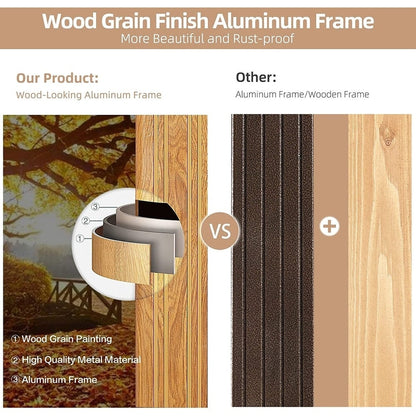 Outdoor Hardtop Gazebo with Galvanized Steel Double Roof & Aluminum Frame, Outdoor pergola with Premium Curtains and Nettings