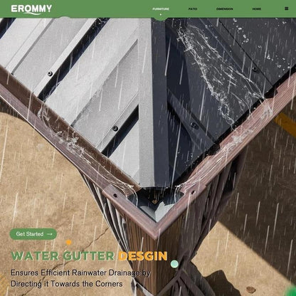 Outdoor Hardtop Gazebo with Galvanized Steel Double Roof & Aluminum Frame, Outdoor pergola with Premium Curtains and Nettings